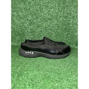 Easy Spirit Shoes Women Size 7.5 Traveltime Black Leather Casual Slip On Mule